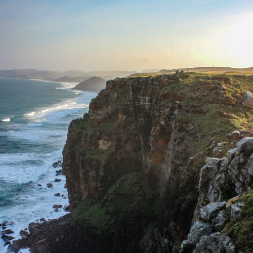 Jagged cliffs off the Wild Coast in South Africa